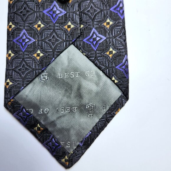Robert Talbott Men's Necktie Silk Best of Class Geometric Black Purple Y… - Picture 5 of 7
